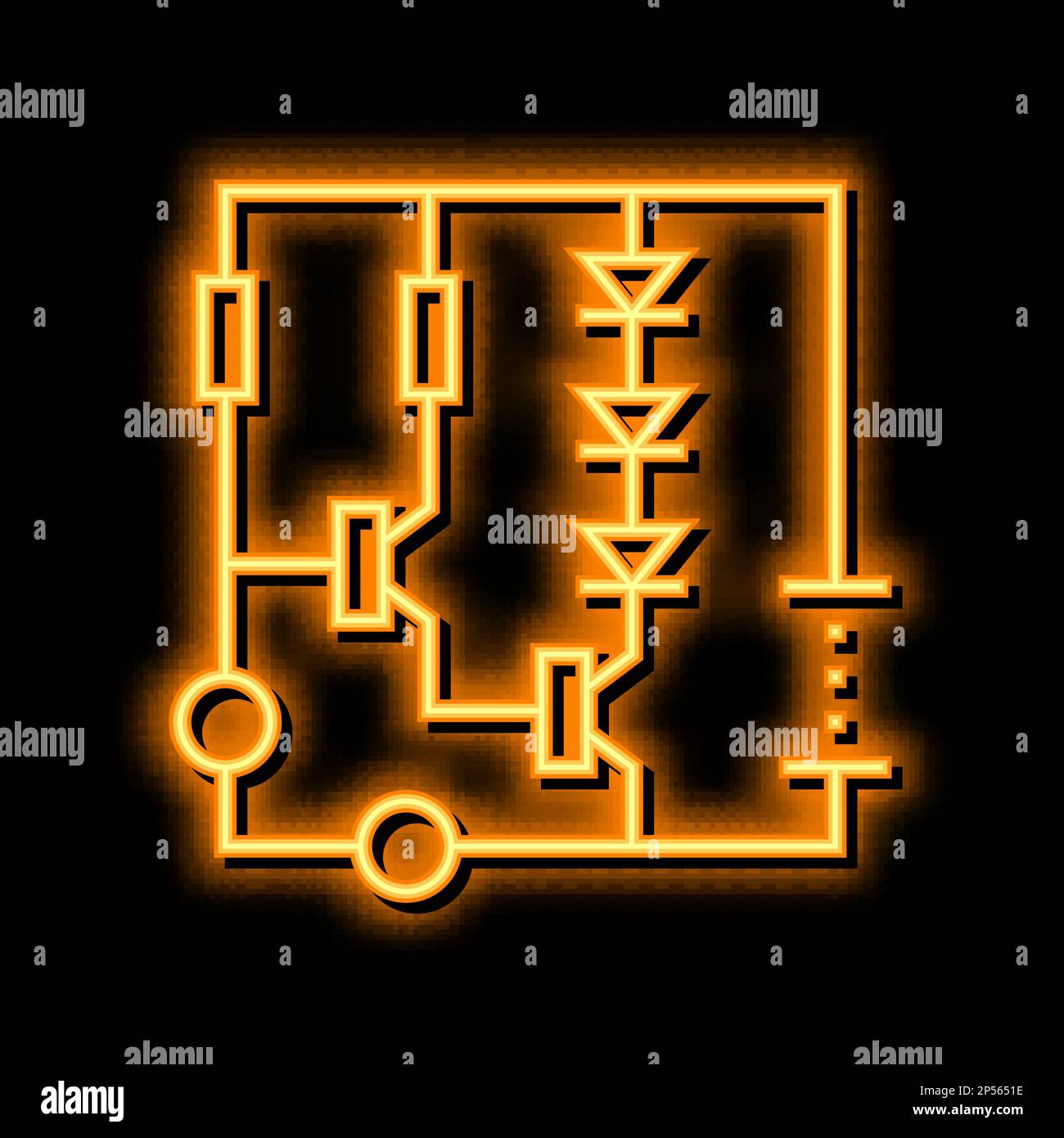 schéma du circuit illustration de l'icône de néon Illustration de Vecteur