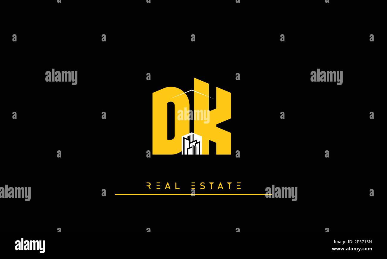 Lettres immobilières initiales Monogram logo DK , KD Illustration de Vecteur