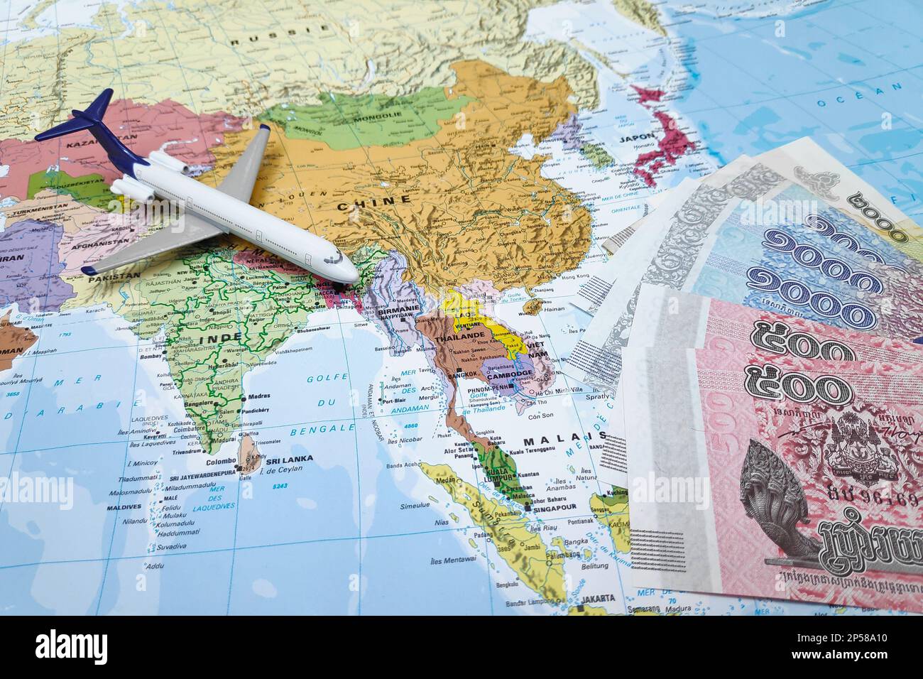 Voyage au Cambodge en avion Banque D'Images