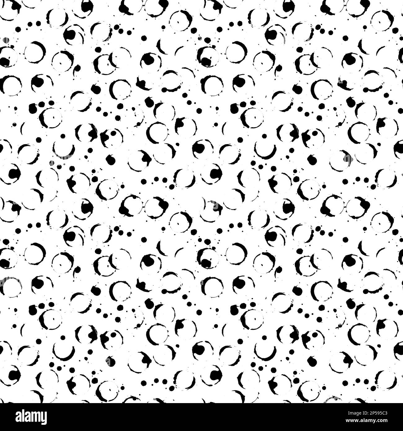 Motif vectoriel noir et blanc abstrait avec cercle d'encre monochrome. Illustration de Vecteur