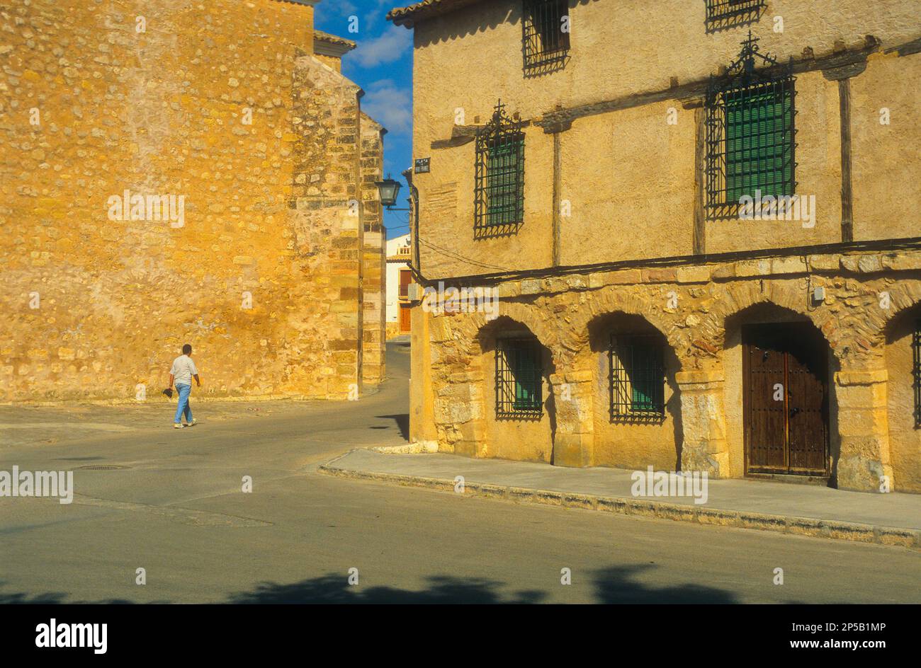 Plaza Enrique Fernández,Belmonte,province de Cuenca,Castilla la Mancha,la route de Don Quichotte, Espagne Banque D'Images