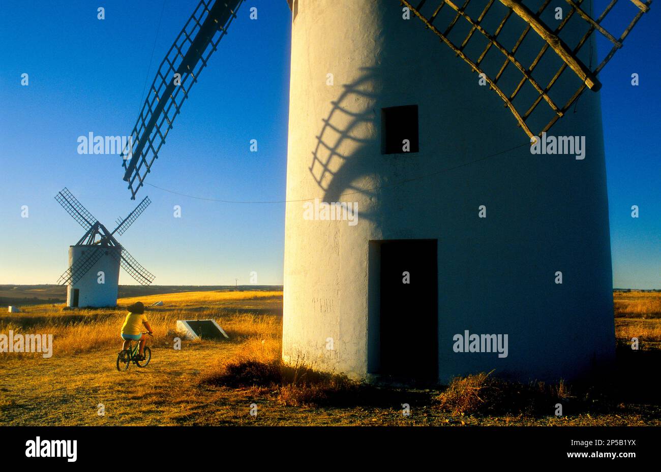 Les moulins à vent,Mota del Cuervo,Cuenca province,Castille La Manche, la route de Don Quichotte, Espagne Banque D'Images
