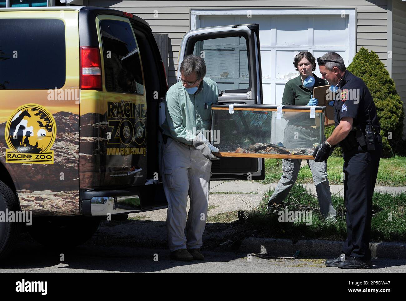 The Kenosha Police Department, with help from the Racine Zoo, remove