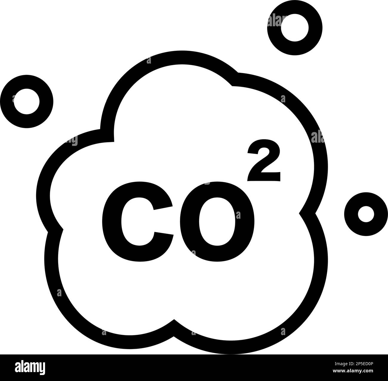 Icône CO2 simple. Dioxyde de carbone. Vecteur modifiable. Illustration de Vecteur