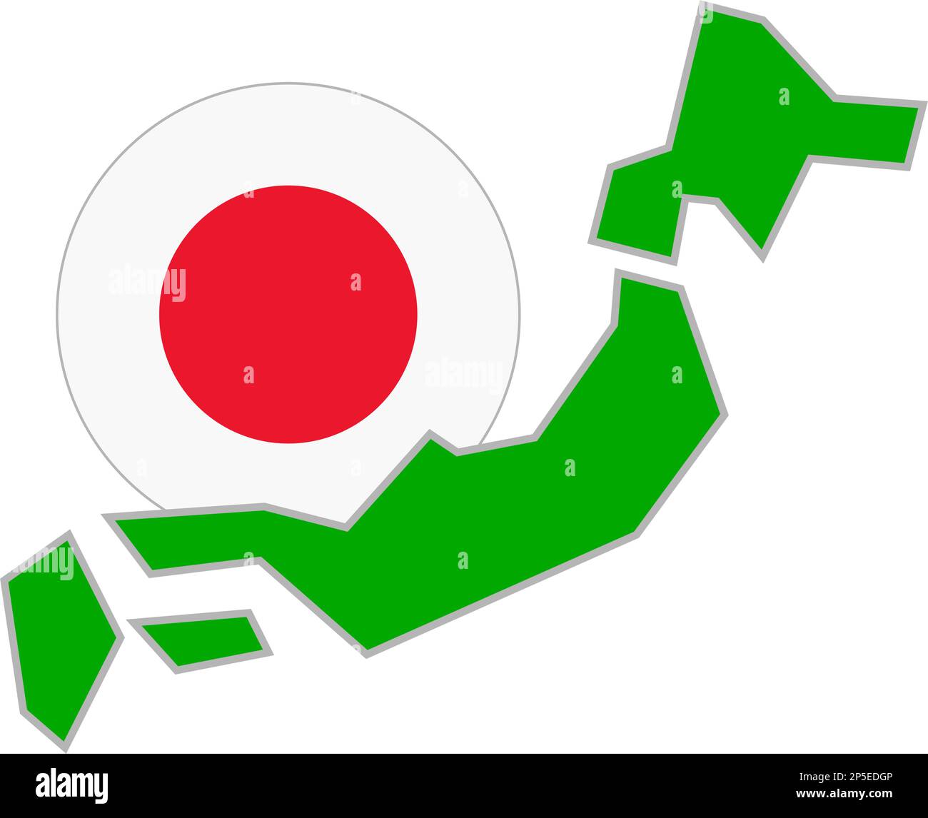 Carte japonaise et drapeau japonais rond. Vecteur modifiable. Illustration de Vecteur