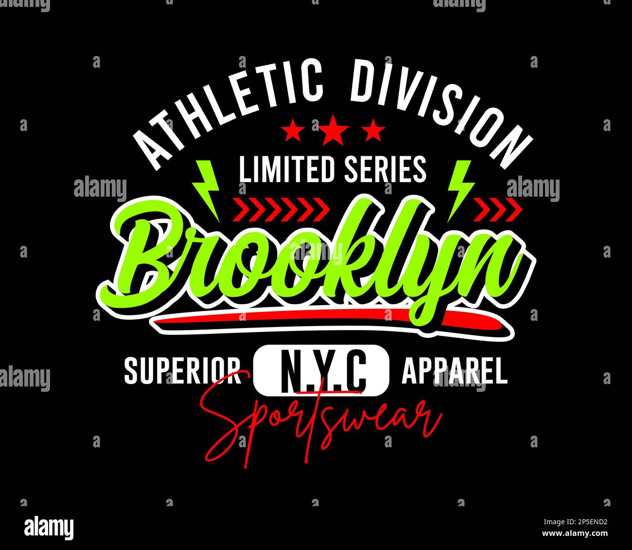 Athletic brooklyn, motif imprimé sur t-shirts, étiquettes, affiches et itc Illustration de Vecteur