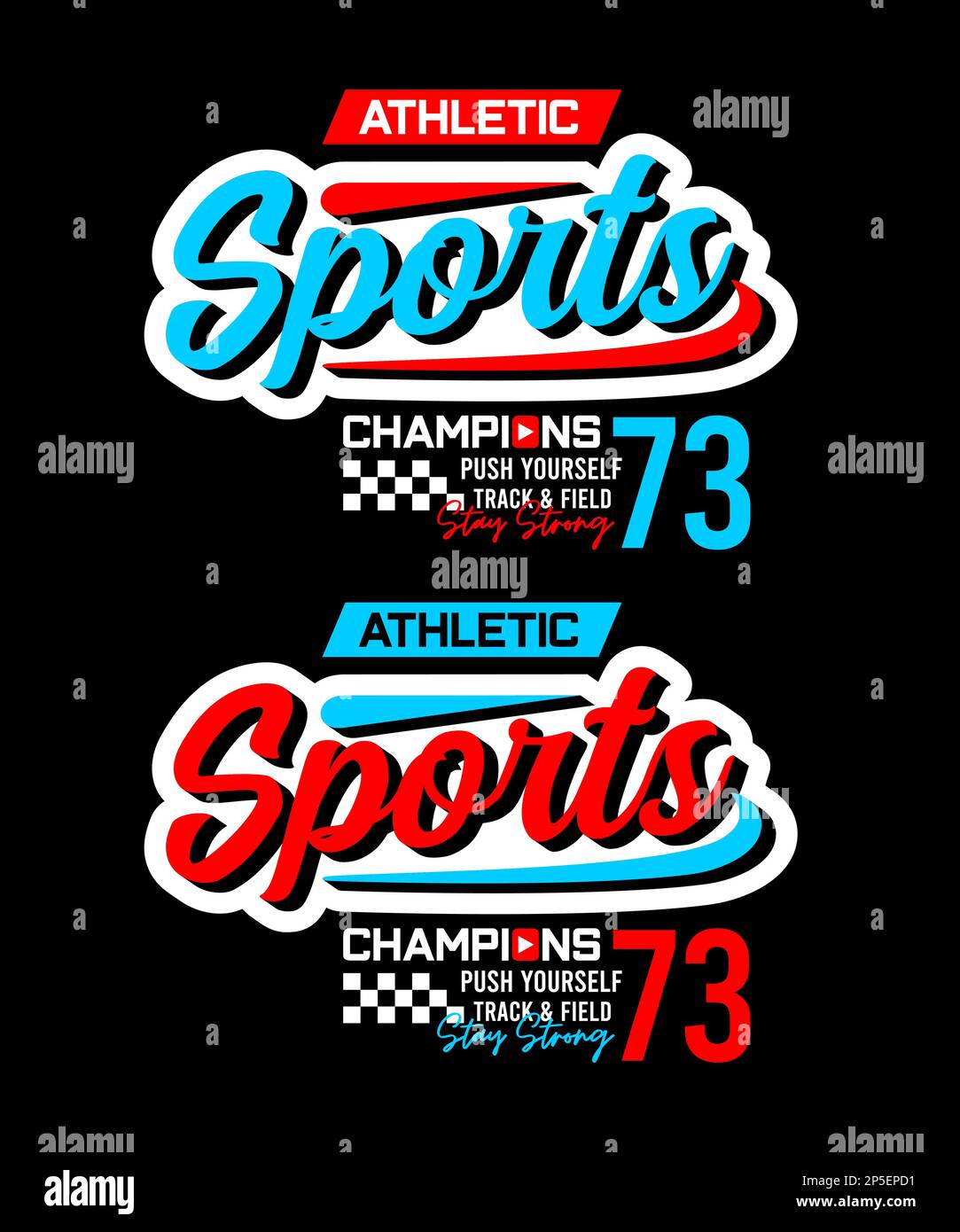 Sports athlétiques, motif imprimé sur les t-shirts, les étiquettes, les affiches et l'itc Illustration de Vecteur