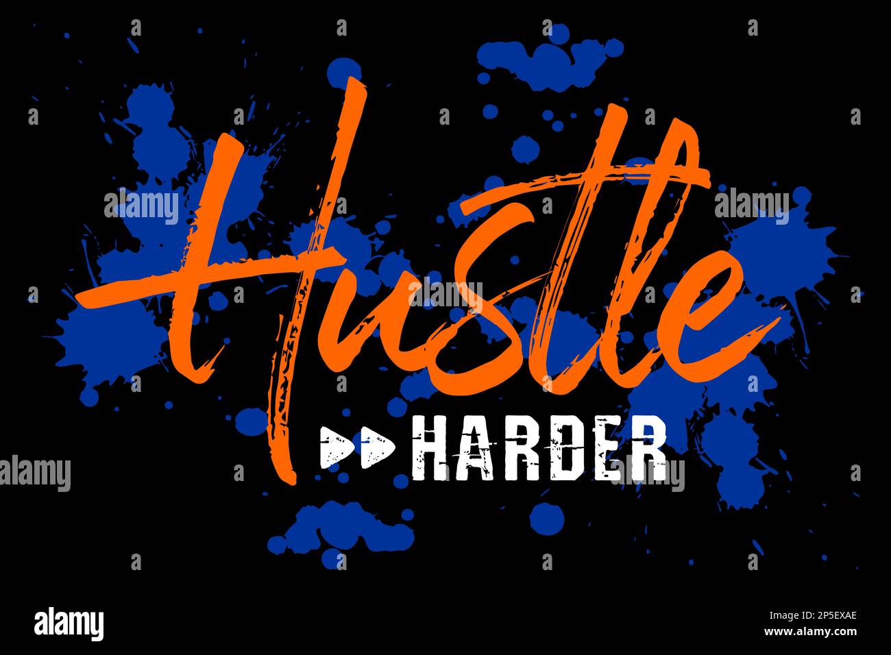 Motif vectoriel de typographie Hustle Harder pour un imprimé t-shirt Illustration de Vecteur