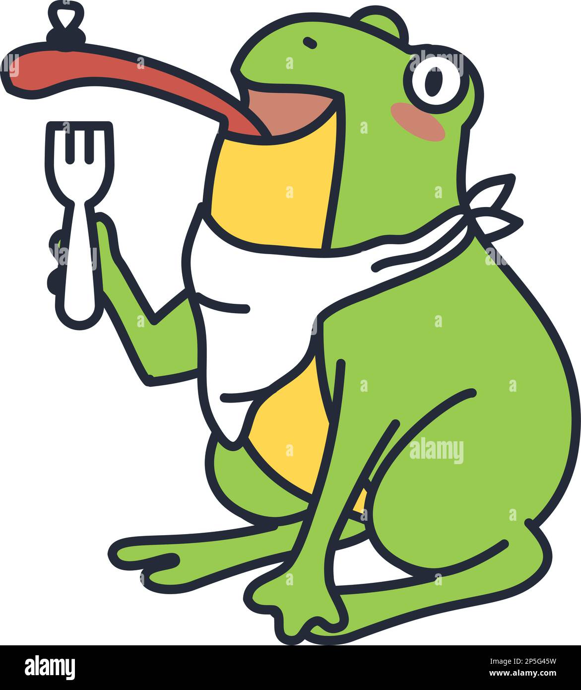 grenouille amphibien manger caractère Illustration de Vecteur