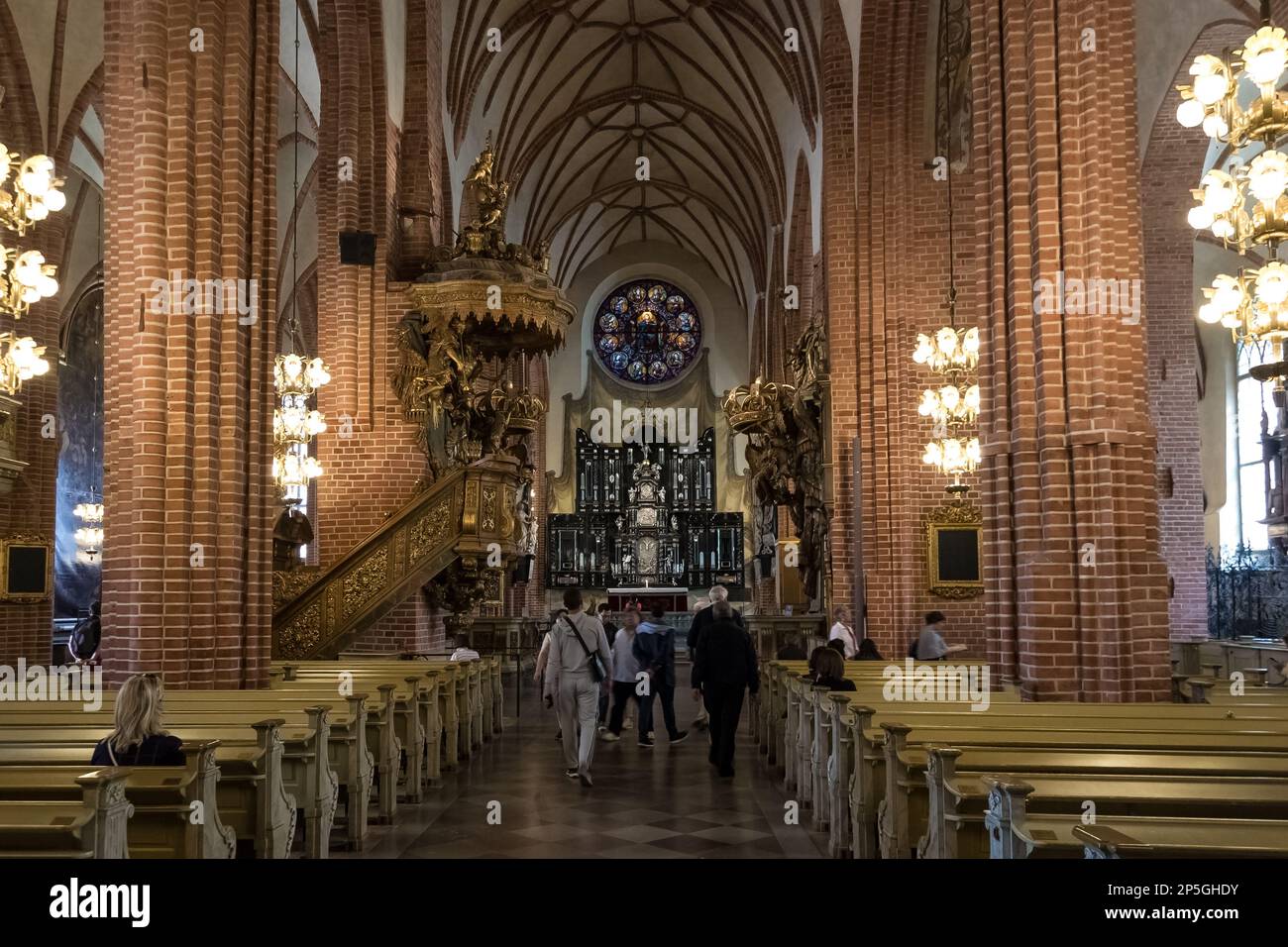 Détail architectural de l'intérieur de Storkyrkan (la Grande église), la plus ancienne église de Stockholm située à Gamla Stan, la vieille ville de Stockholm Banque D'Images