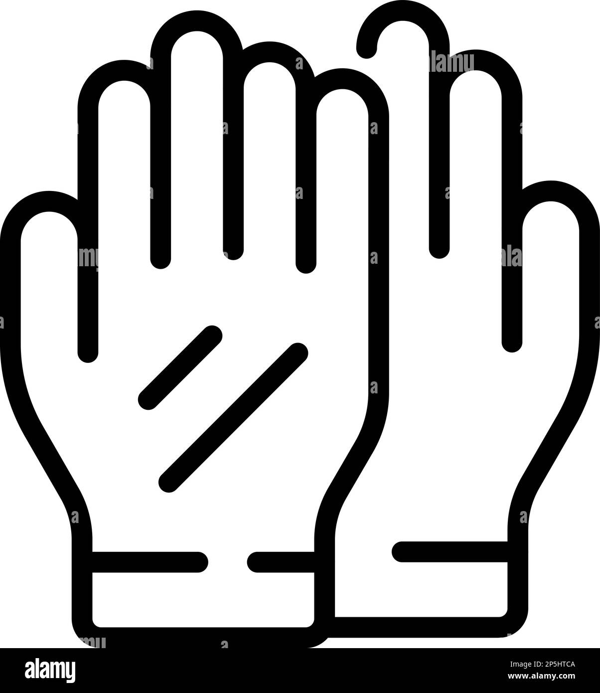 Gants de chirurgie icône vecteur de contour. Cœur du chirurgien. Cardio-patient Illustration de Vecteur