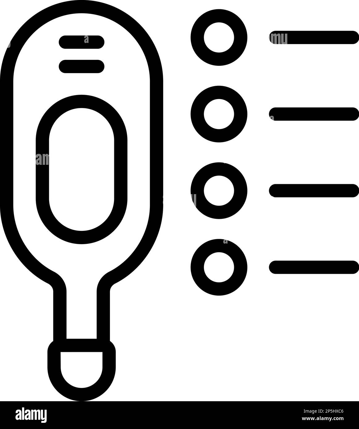 Vecteur de contour de l'icône du thermomètre médical. Chirurgien clinique. Soins hospitaliers Illustration de Vecteur