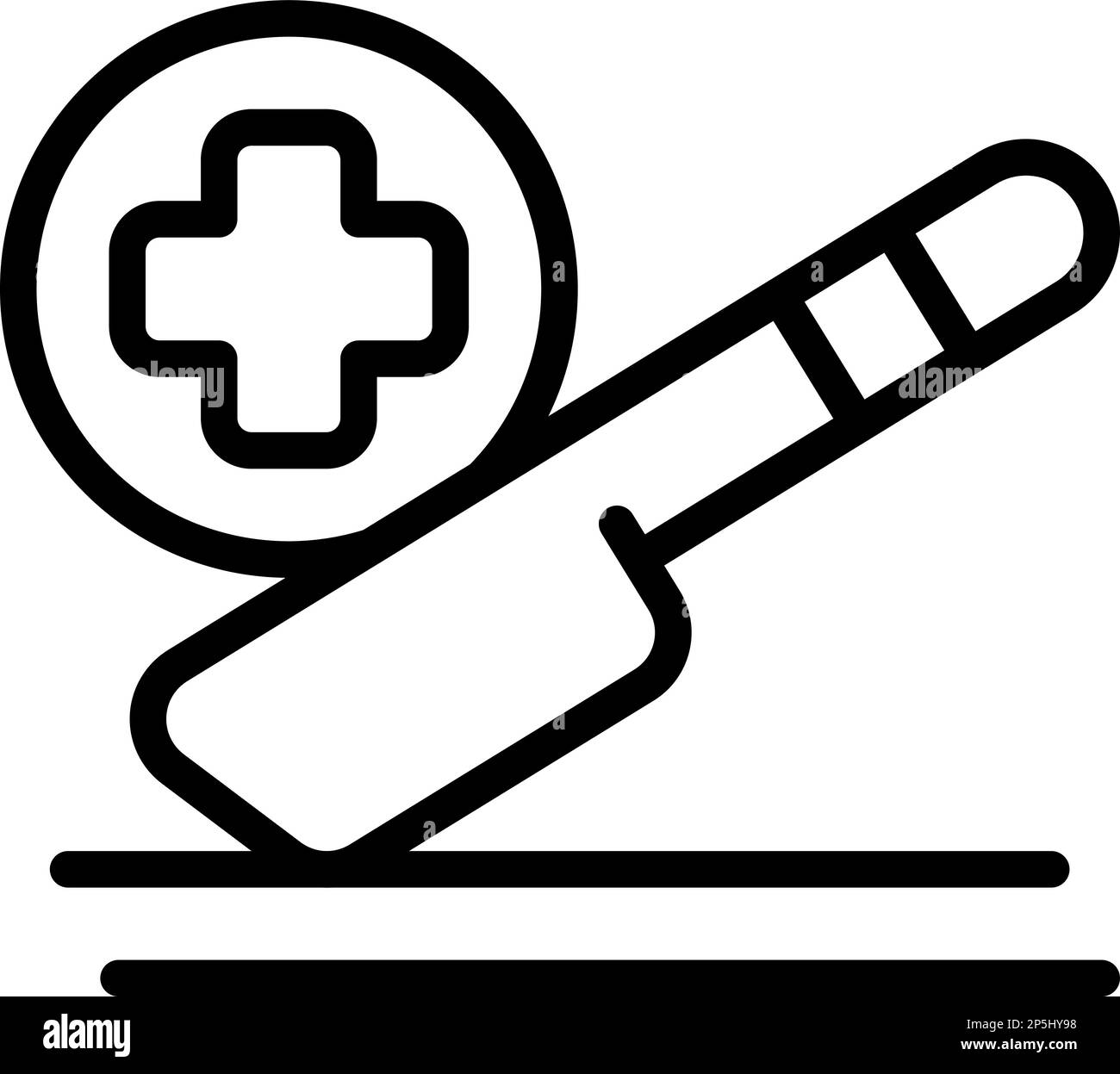 Vecteur de contour d'icône de scalpel chirurgical. Médecine cardiaque. Maladie du médecin Illustration de Vecteur