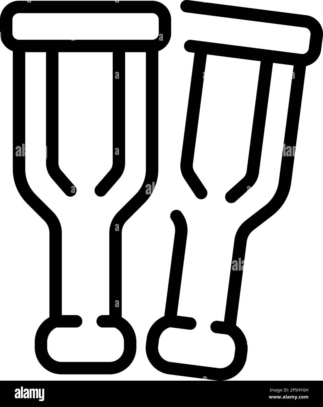 Vecteur de contour de l'icône des béquilles médicales. Soins médicaux. Médecine de soins Illustration de Vecteur