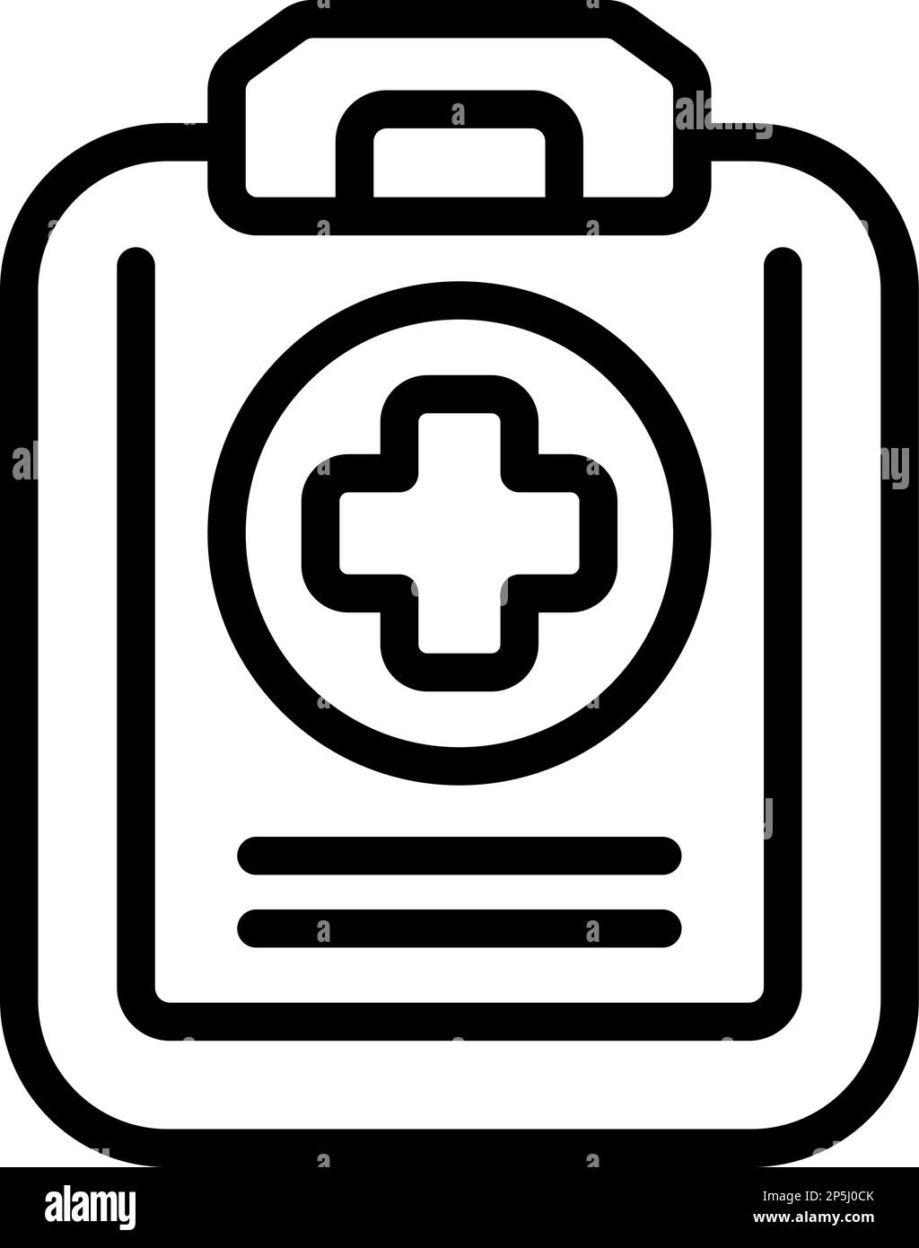 Vecteur de contour d'icône de carte médicale. Patient cardiaque. Médecin chirurgie Illustration de Vecteur