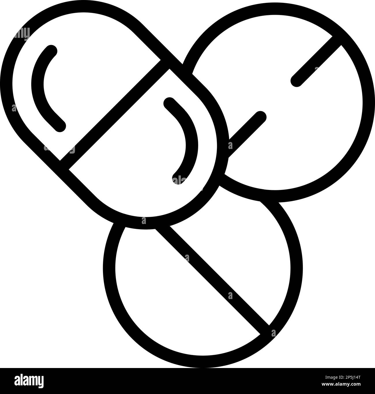 Vecteur de contour d'icône de pilules médicales. Médecine cardiaque. Traitement clinique Illustration de Vecteur