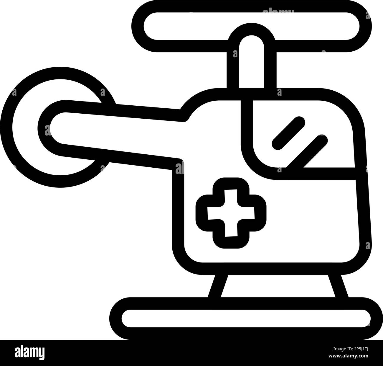 Vecteur de contour d'icône d'hélicoptère médical. Cœur cardiaque. Médecine clinique Illustration de Vecteur