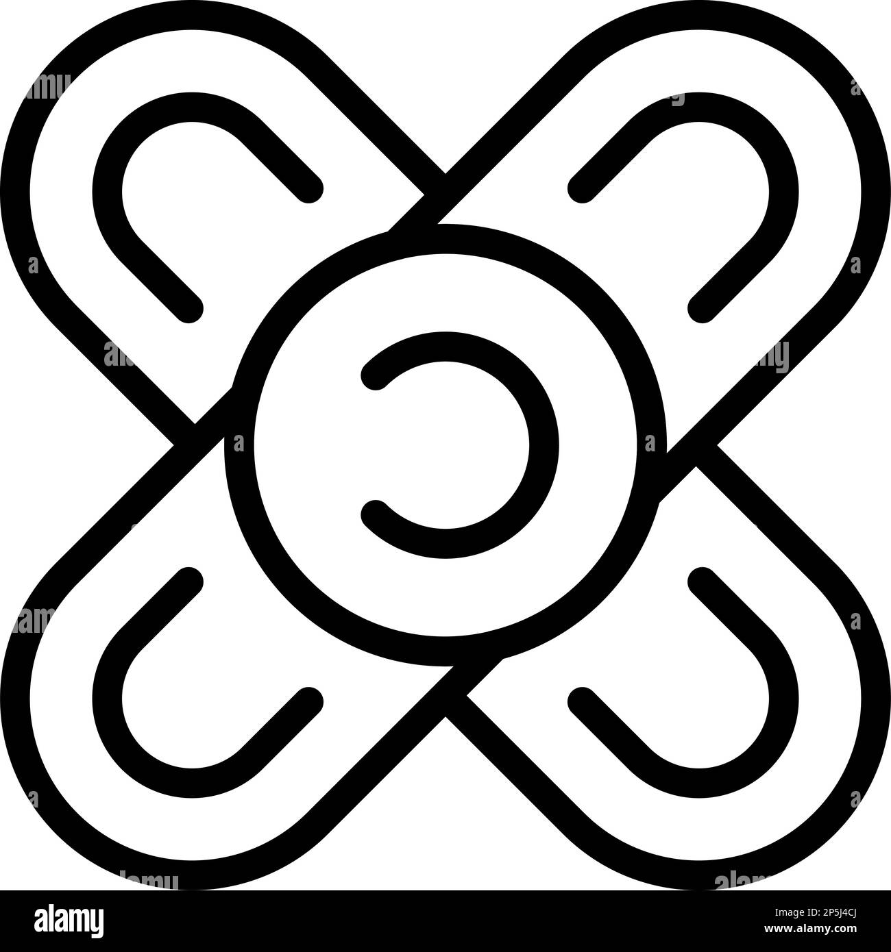 Vecteur de contour d'icône de plâtre médical. Maladie cardiaque. Soins en clinique Illustration de Vecteur