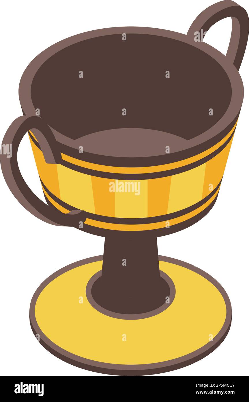 Symbole de la coupe de vin grec vecteur isométrique. Histoire ancienne. Temple historique Illustration de Vecteur