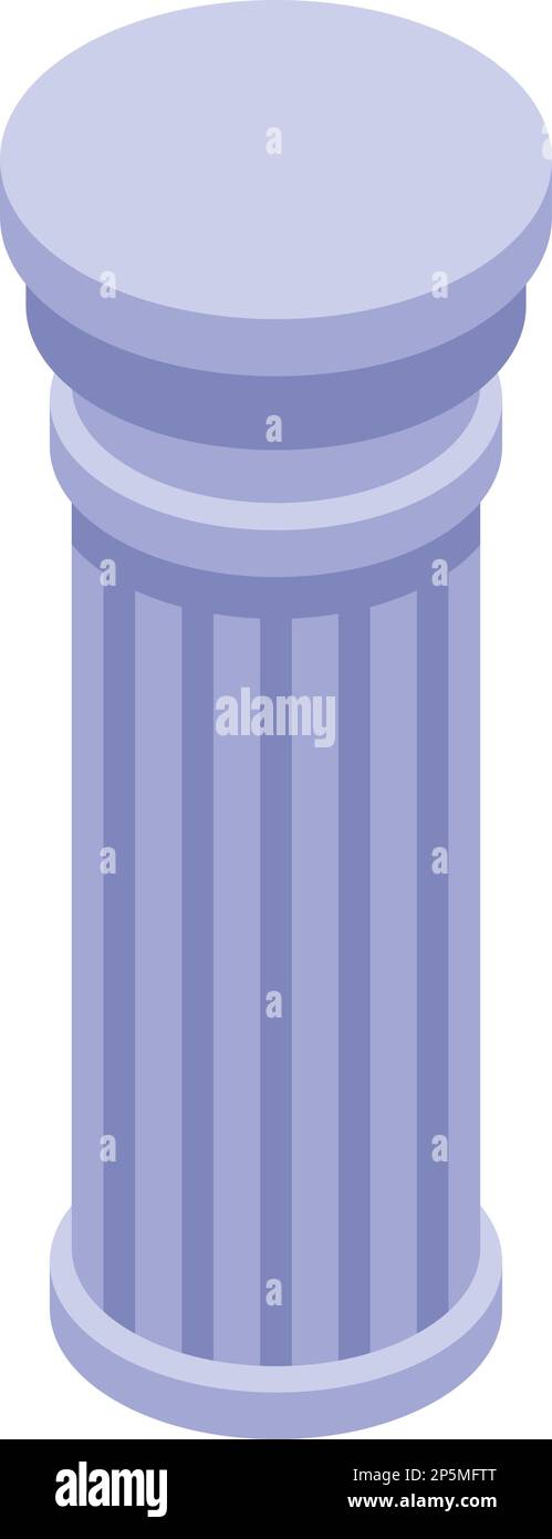 Icône de colonne de Temple vecteur isométrique. Histoire grecque. Culture classique Illustration de Vecteur