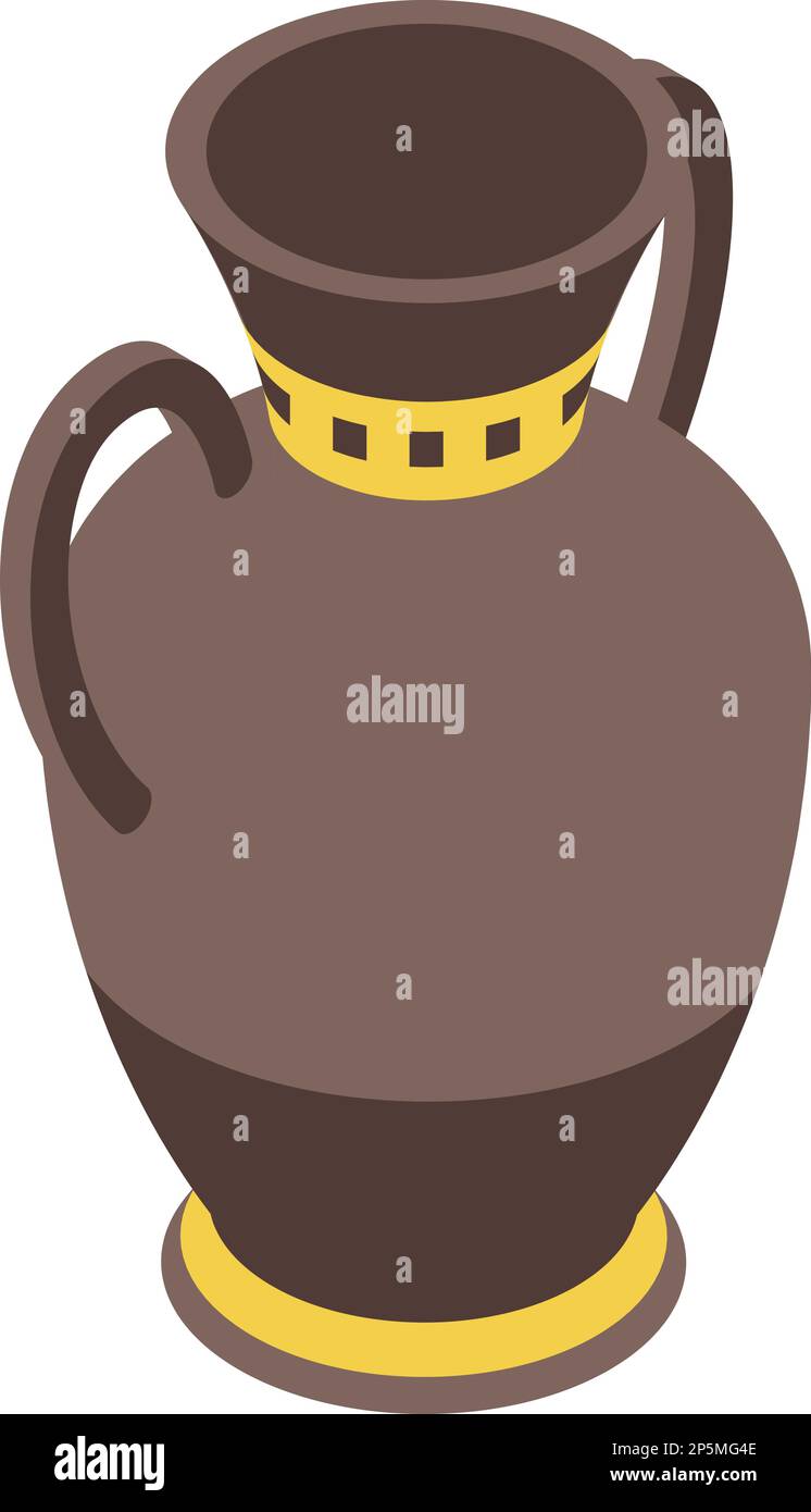 Ancienne grèce icône pot vecteur isométrique. Histoire grecque. Culture classique Illustration de Vecteur