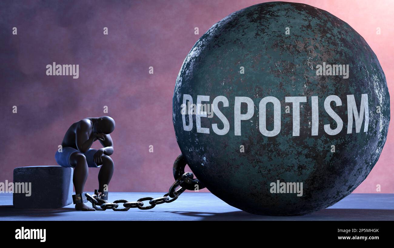 Respostim Despotisme - un poids gigantesque et inamovible enchaîné à une personne ...