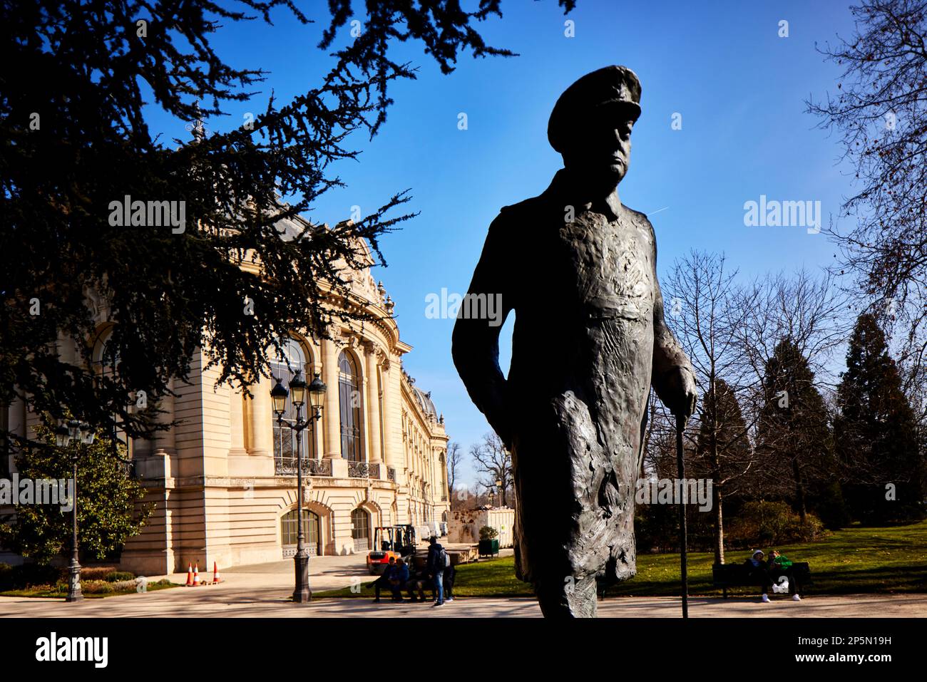 Paris site touristique petit Palais Grounds Winston Churchill Statue site historique du sculpteur Jean Cardot Banque D'Images
