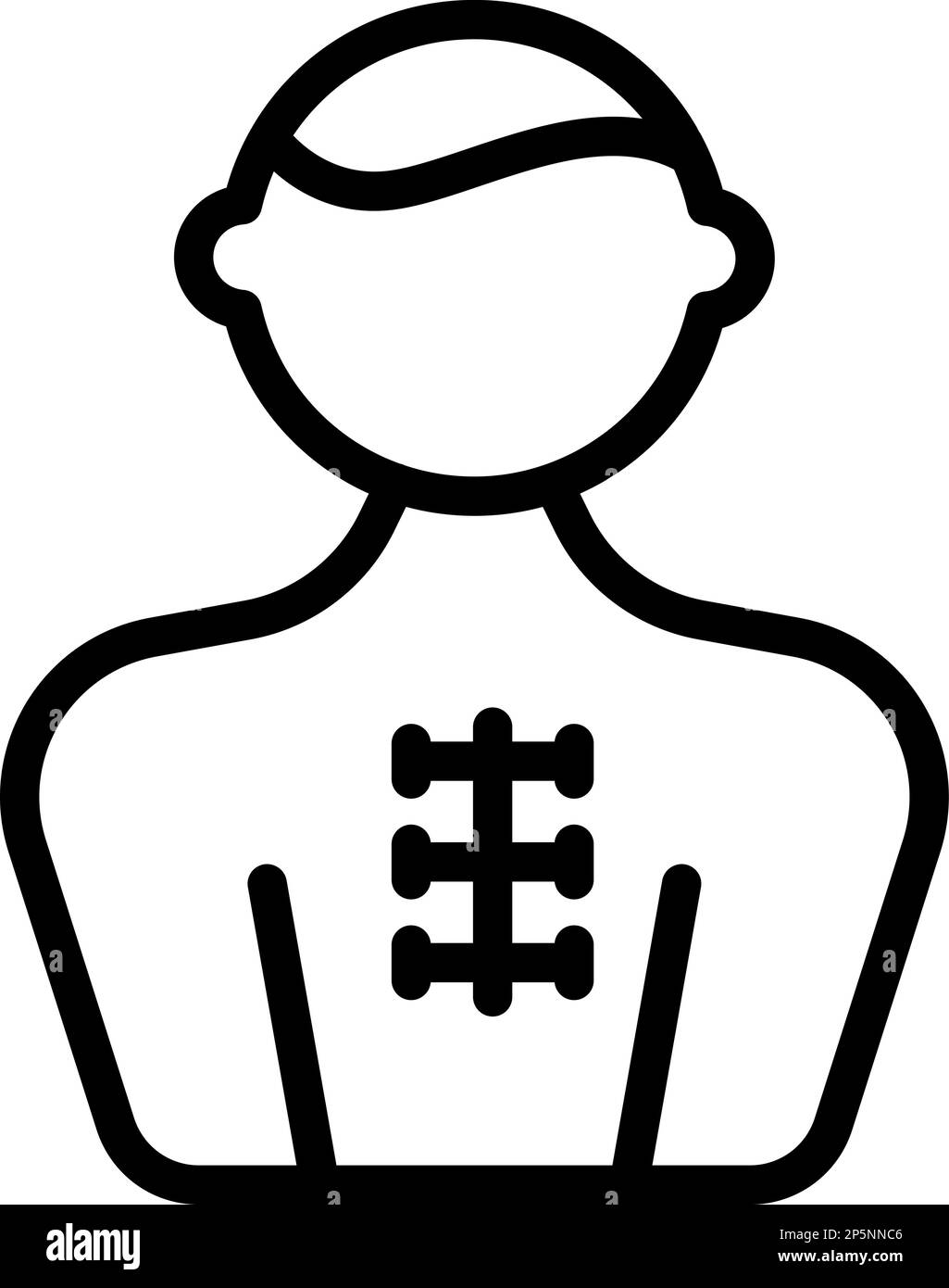 Vecteur de contour de l'icône du chirurgien cardiaque. Soins médicaux. Cardio-patient Illustration de Vecteur