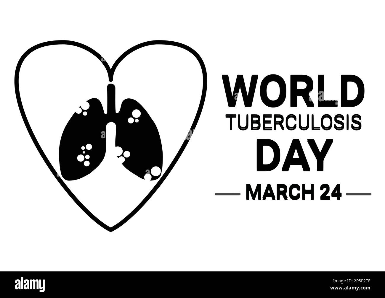 Journée mondiale de la tuberculose. Symbole de poumons avec forme de coeur isolée sur fond blanc Illustration de Vecteur