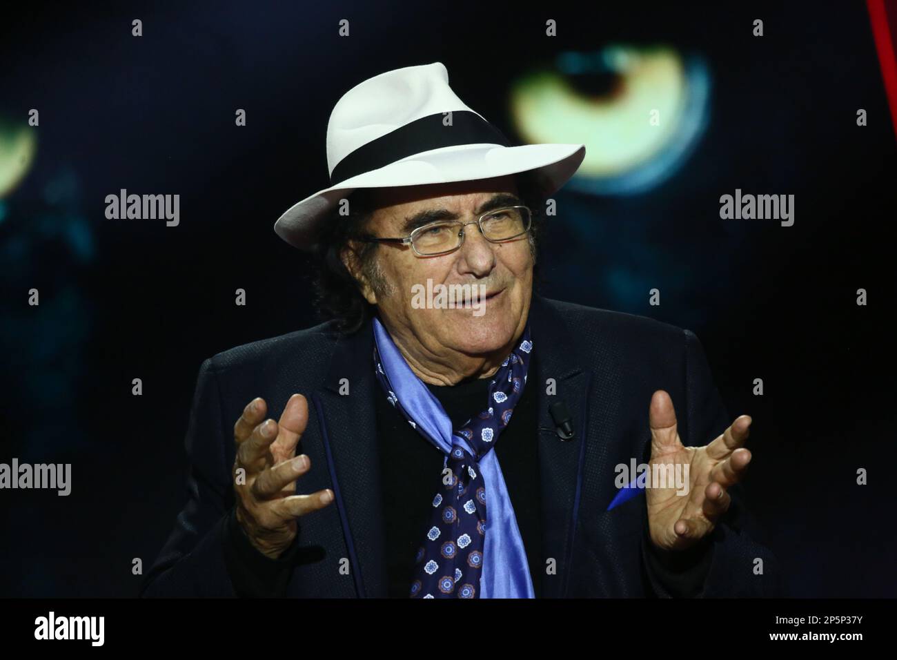 Rome, Italie 6th mars 2023, Al Bano Carrisi Episode de la série tv -Belve- - The Way of India- Rome, Italie 6th mars 2023 ©SGPItalia ID 129170 Not exclusive Banque D'Images