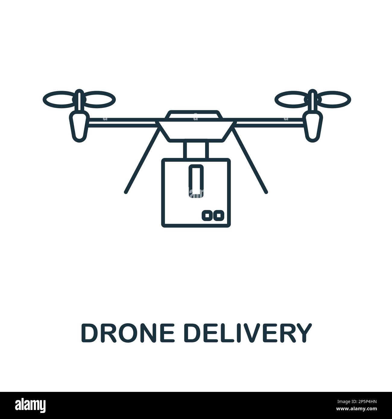 Icône de ligne de livraison de drone. Monochrome simple Drone Delivery  Outline icône pour les modèles, la conception Web et les infographies Image  Vectorielle Stock - Alamy
