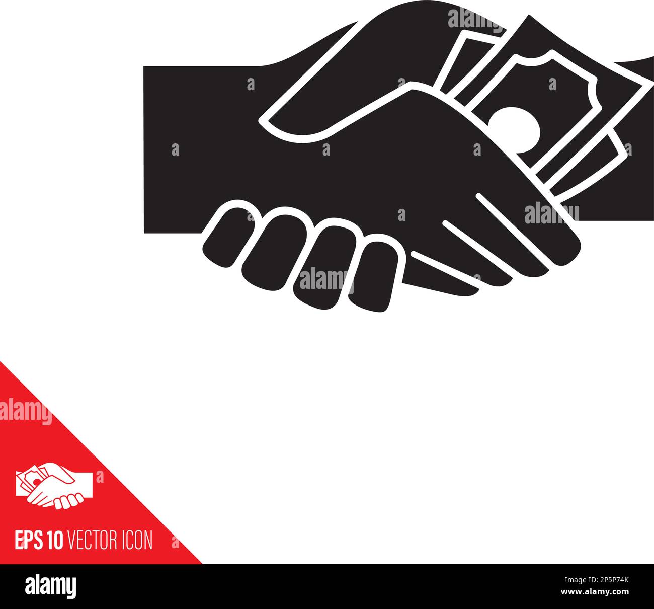 Icône de glyphe vecteur de remise de pot-de-vin pour la journée anti-corruption Illustration de Vecteur