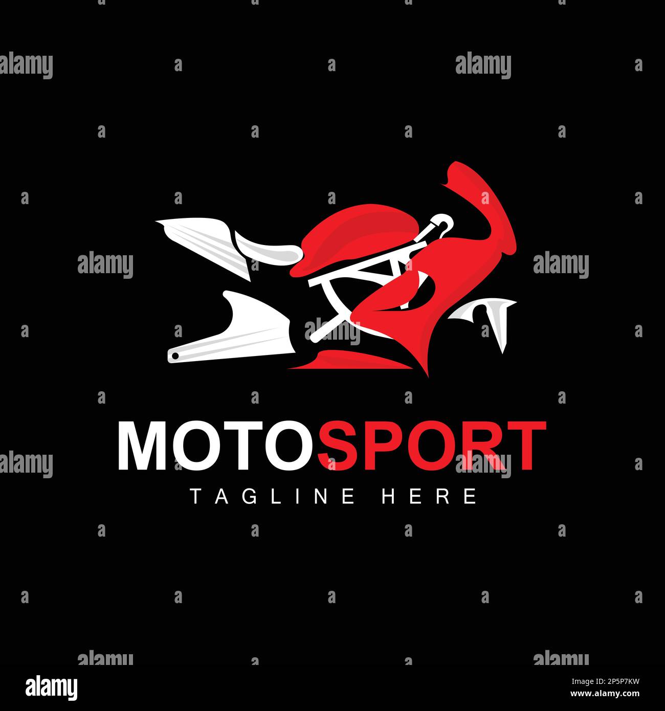 Logo Motosport, Vector Motor, conception automobile, réparation, pièces de rechange, L'équipe des motocyclettes, l'achat et la vente de véhicules et la marque de l'entreprise Illustration de Vecteur