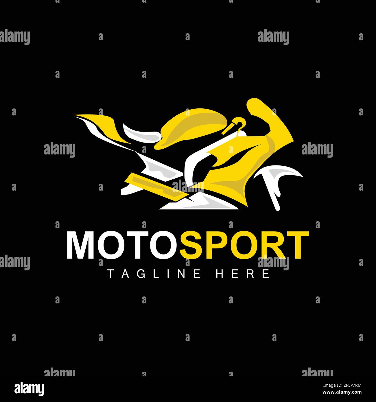 Logo Motosport, Vector Motor, conception automobile, réparation, pièces de rechange, L'équipe des motocyclettes, l'achat et la vente de véhicules et la marque de l'entreprise Illustration de Vecteur