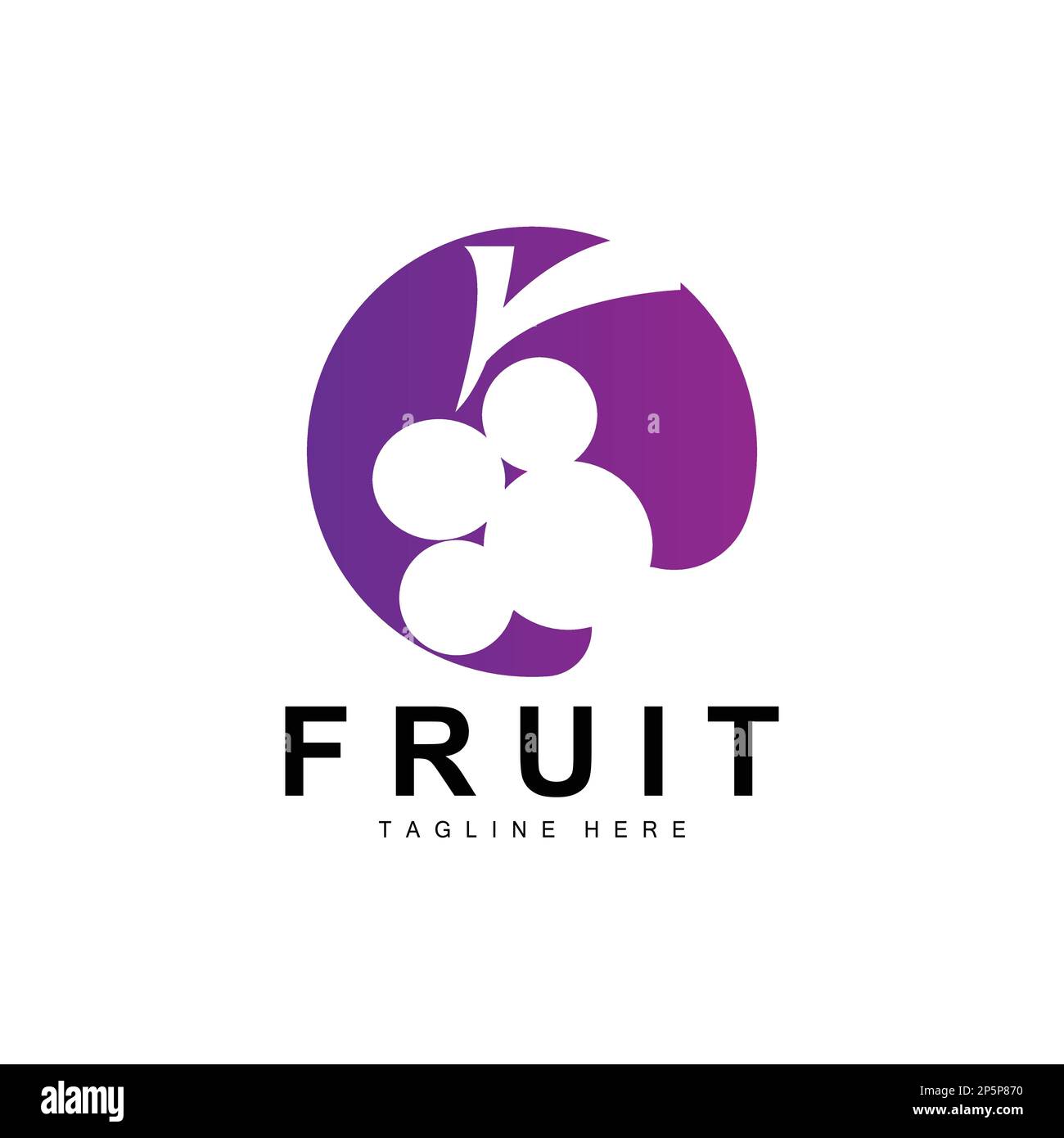 Logo de raisin, vecteur de fruits de ferme, conception de fruits violets frais, icône de produit de raisin, boutique de fruits Illustration de Vecteur