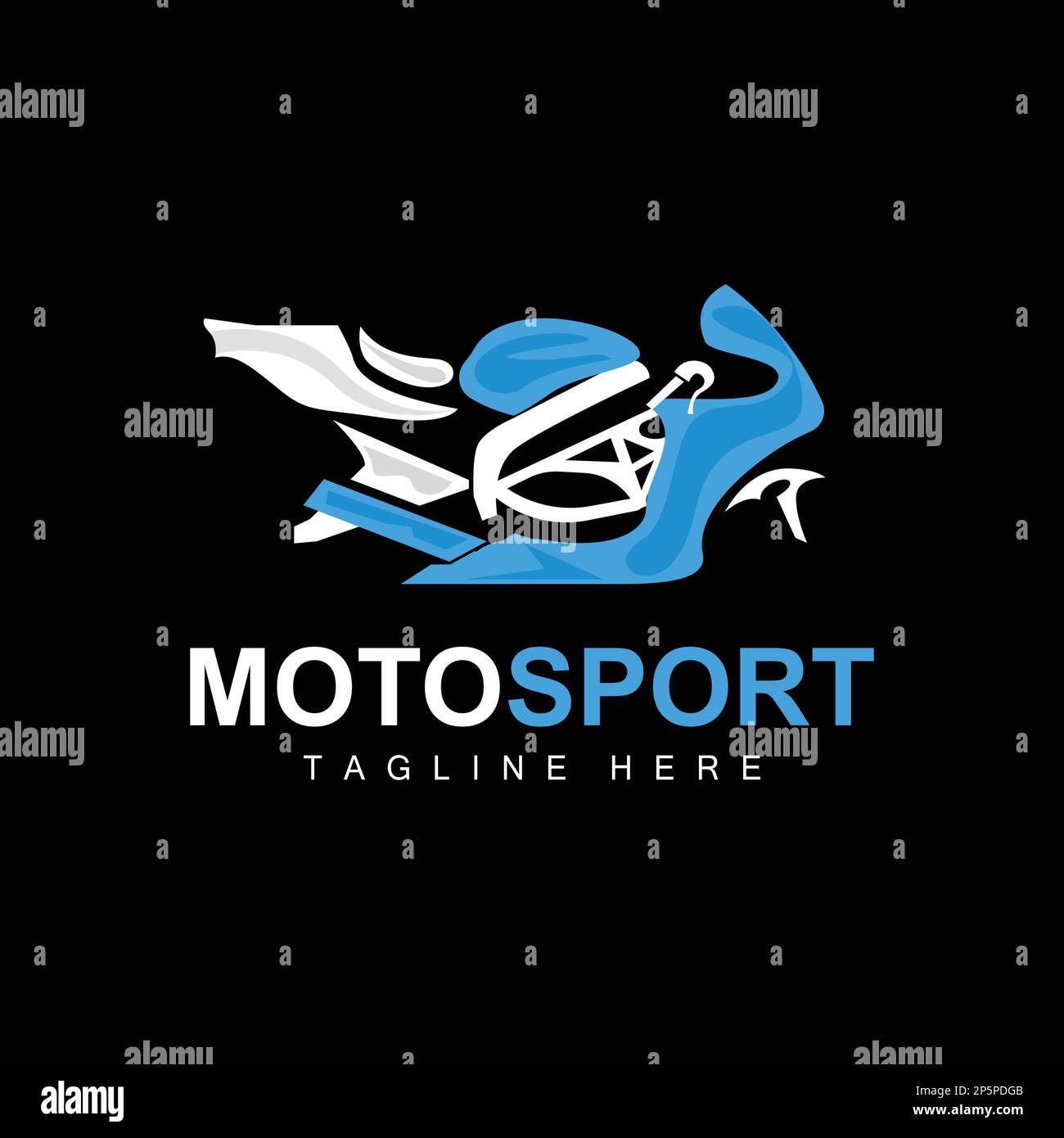 Logo Motosport, Vector Motor, conception automobile, réparation, pièces de rechange, L'équipe des motocyclettes, l'achat et la vente de véhicules et la marque de l'entreprise Illustration de Vecteur