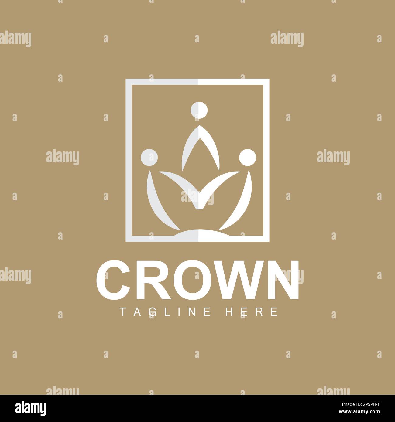 Logo Crown, Design Royal, support de trône Roi et Reine, modèle de produit de marque Vector Icon modèle simple Illustration de Vecteur