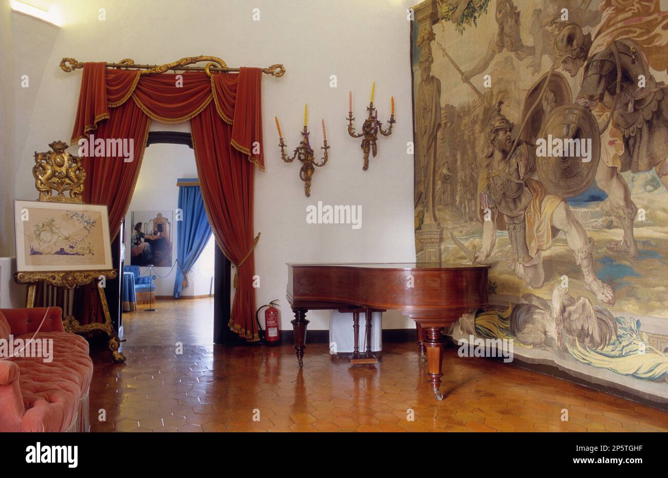 Púbol. - Musée Château Gala-Dalí. Le piano de Louge.Costa Brava. Province de Gérone. La Catalogne. Espagne Banque D'Images