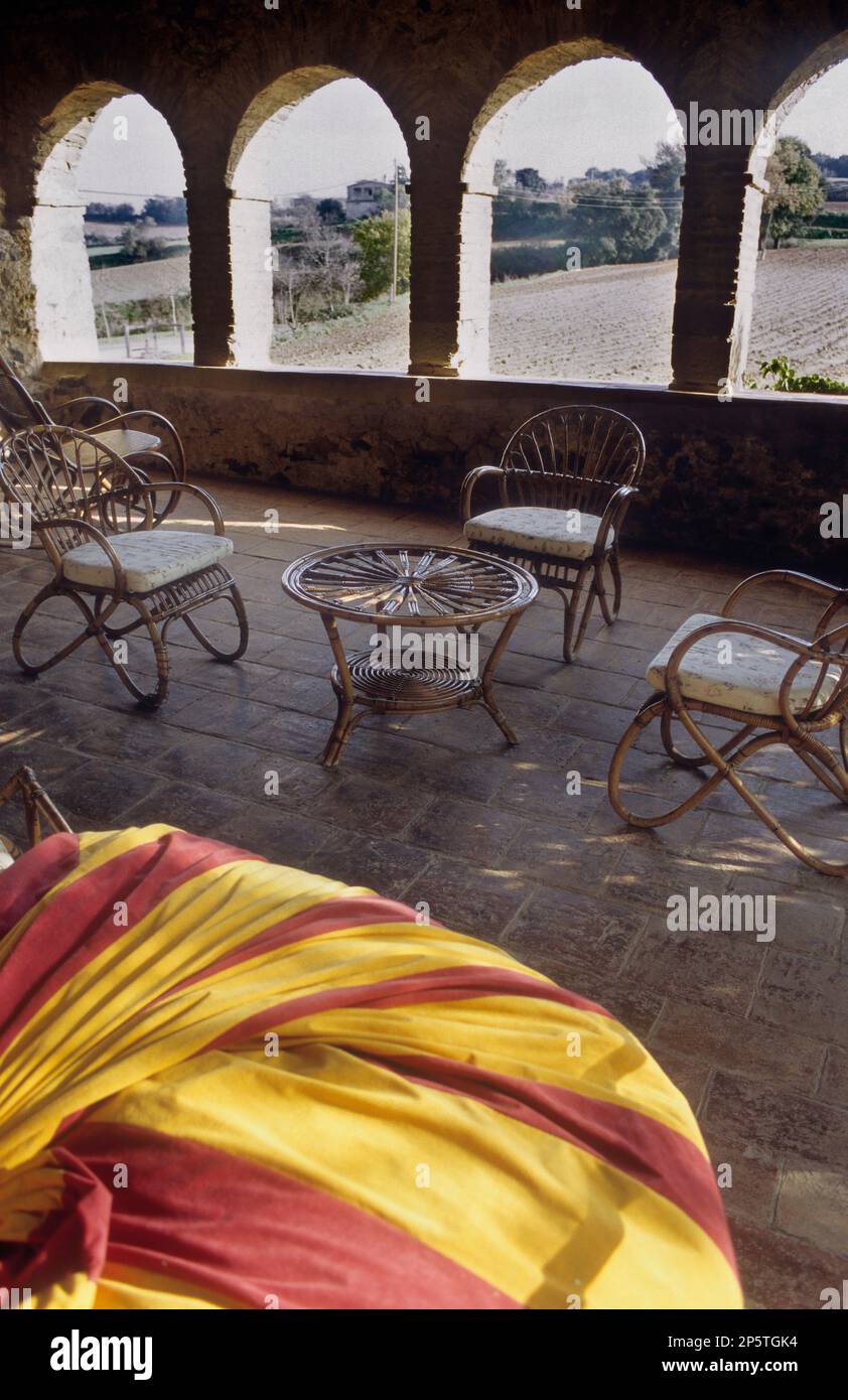 Púbol. Musée - Château Gala-Dalí. Terrasse.Costa Brava. Province de Gérone. Catalogne. Espagne Banque D'Images