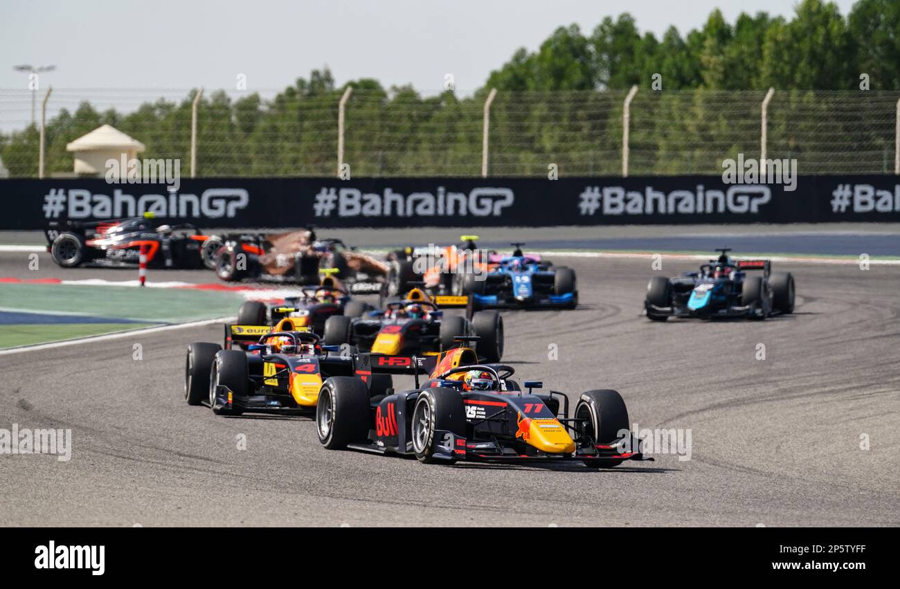 Dams' Ayumu Iwasa pendant la course de F2 devant le Grand Prix de Bahreïn au circuit international de Bahreïn, Sakhir. Date de la photo: Dimanche 5 mars 2023. Banque D'Images