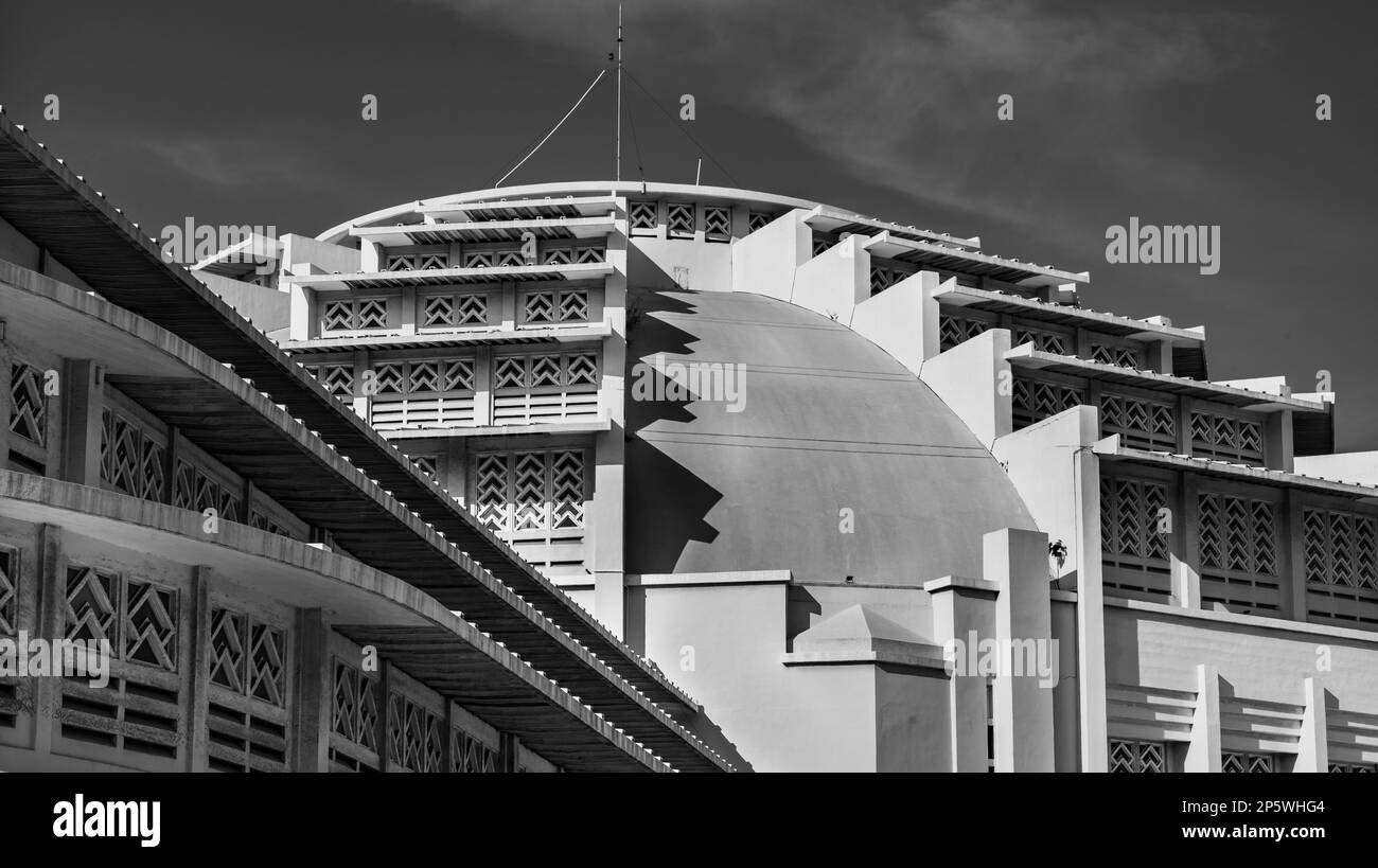 Le marché central de style art déco historique à Phnom Penh, au Cambodge. Banque D'Images