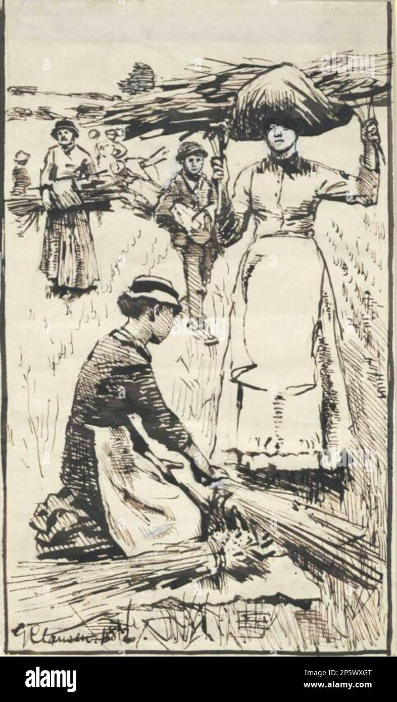 Gleaners, sir George Clausen (Londres, Angleterre, 1852 - 1944) 1882 Banque D'Images