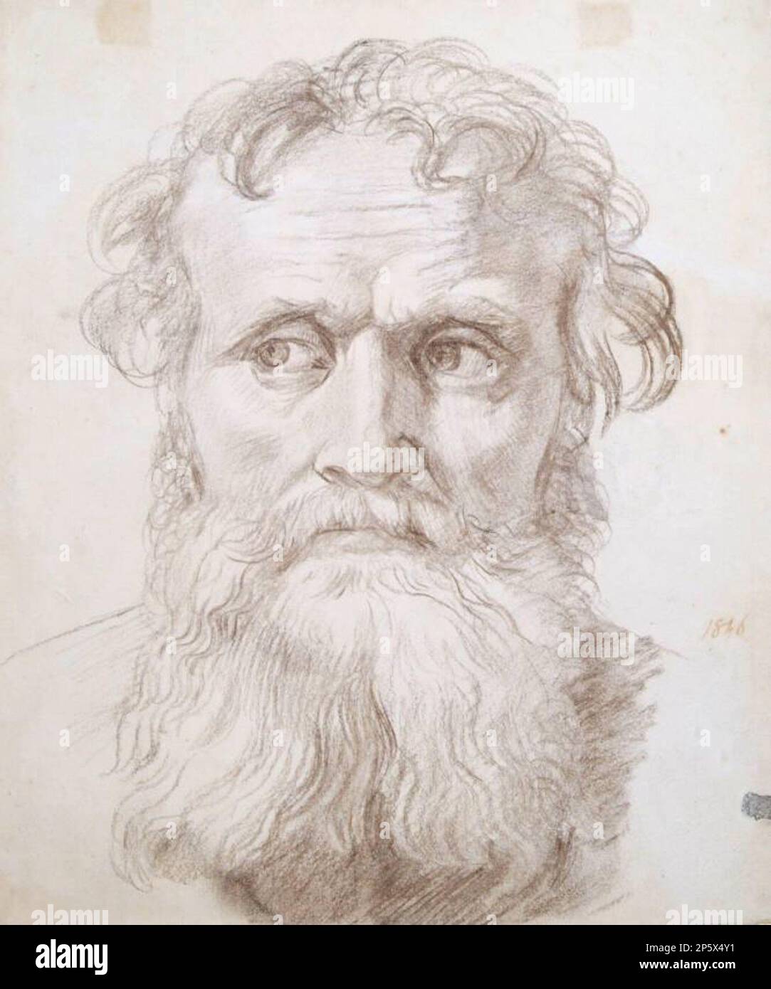 Étude pour la figure centrale du « Baptême du roi Ethelbert », William Dyce (Aberdeen, Écosse, 1806 - 1864) 1846 Banque D'Images