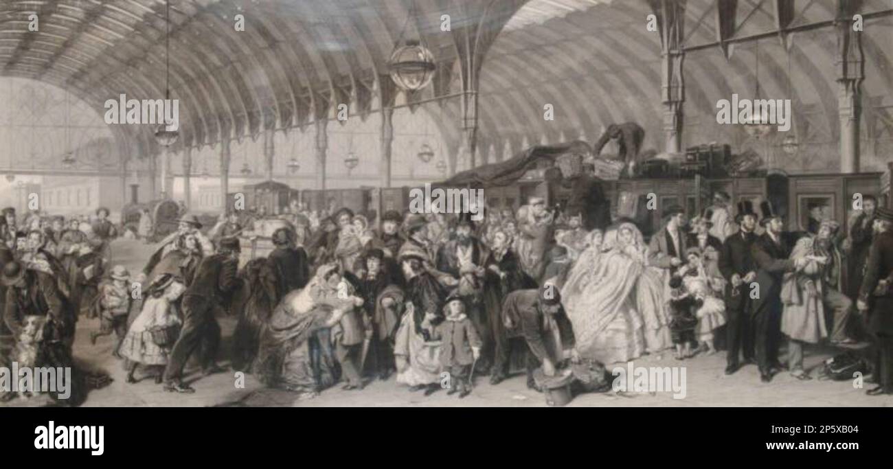 La gare, Francis Holl (Londres, Angleterre, 1815 - 1884) 1862 Banque D'Images