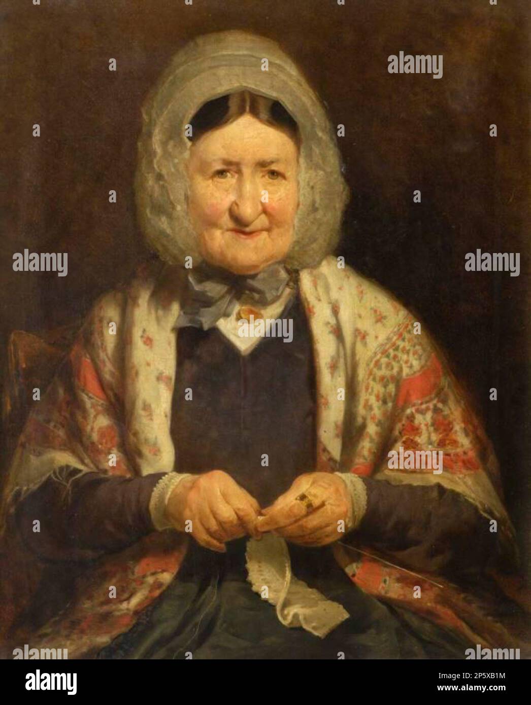 Mlle Christian Kennedy (une ancienne Dame de la Knitting), James Cassie (Inverurie, Écosse, 1819 - 1879) c.1840 Banque D'Images
