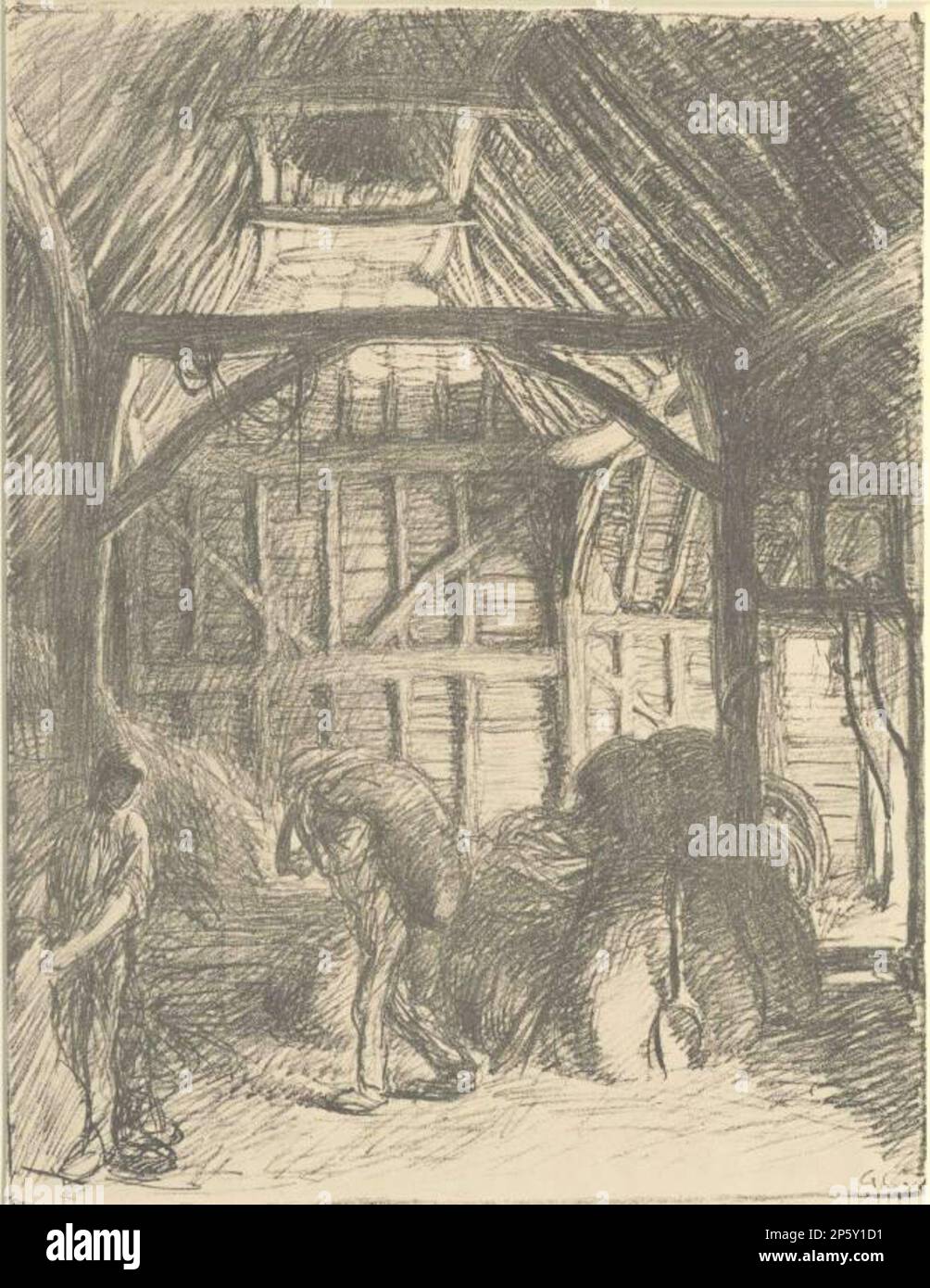 The Barn, Sir George Clausen (Londres, Angleterre, 1852 - 1944) Banque D'Images