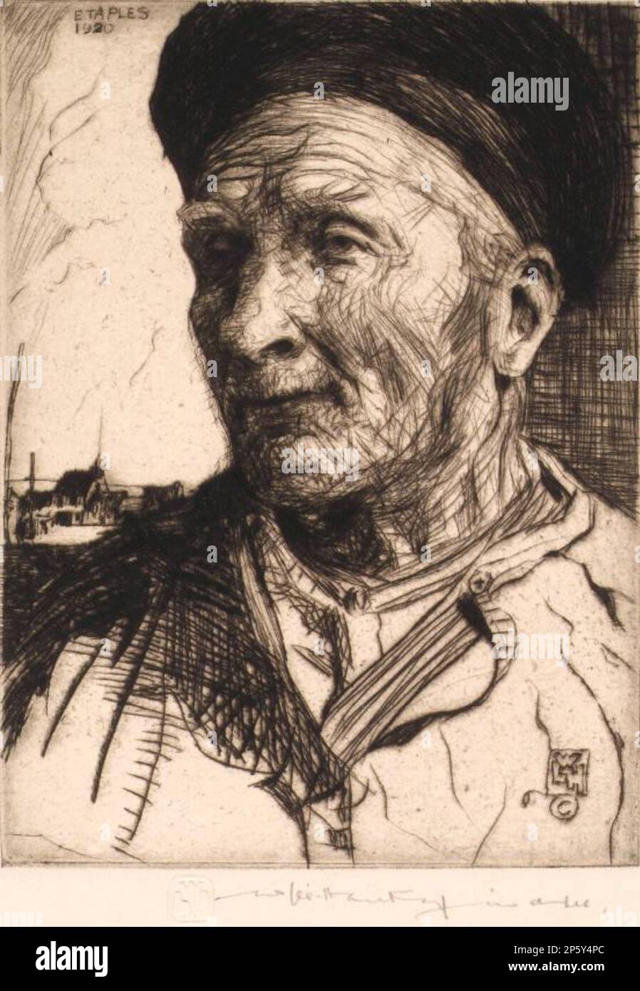 Père - Dachicourt, William Lee Hankey (Chester, Angleterre, 1869 - 1952) 1920 Banque D'Images