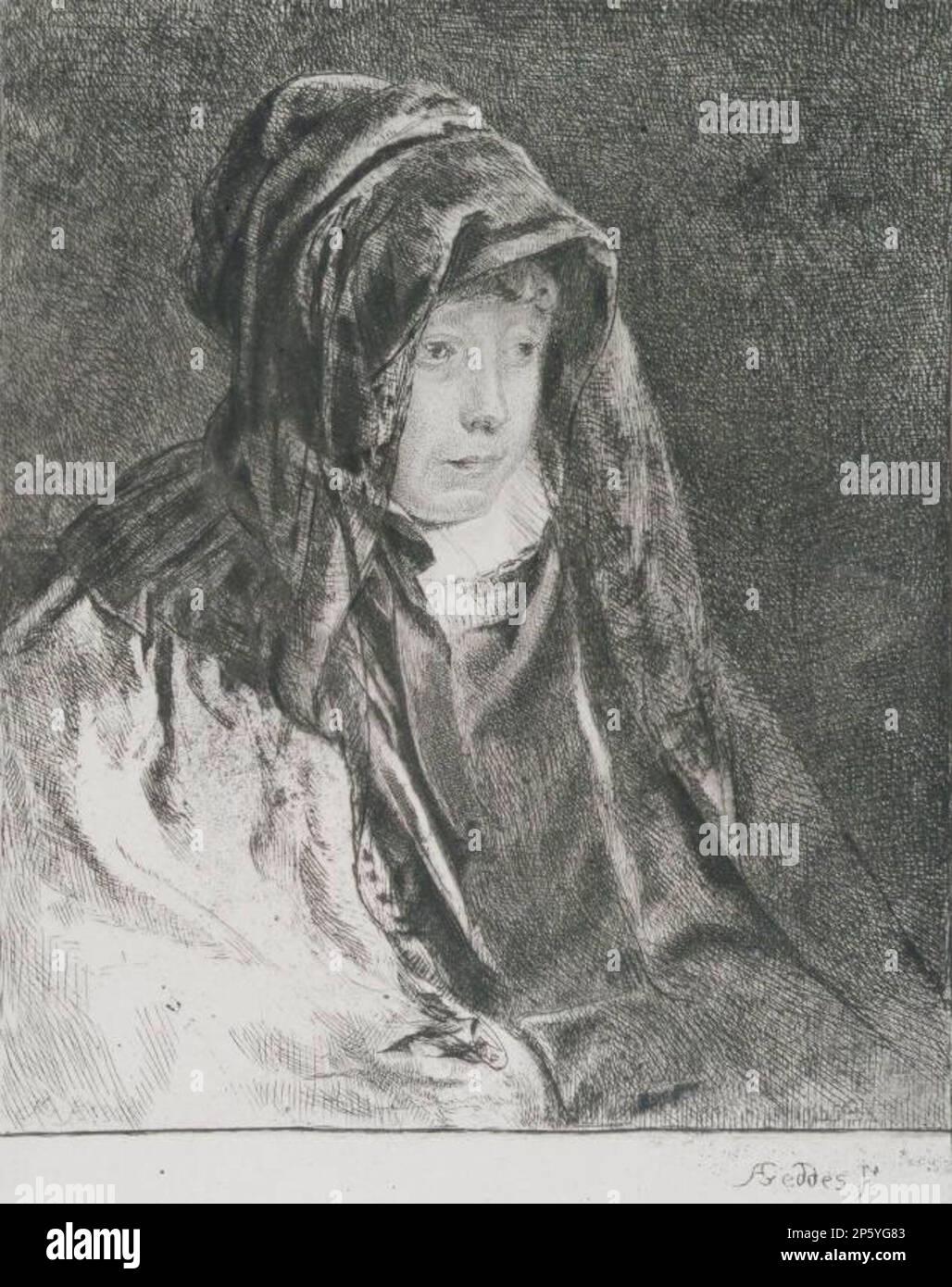 Agnes Geddes, mère de l'artiste, Charles Amand-Durand (Cheny, Yonne, France, 1831 - 1905) Banque D'Images