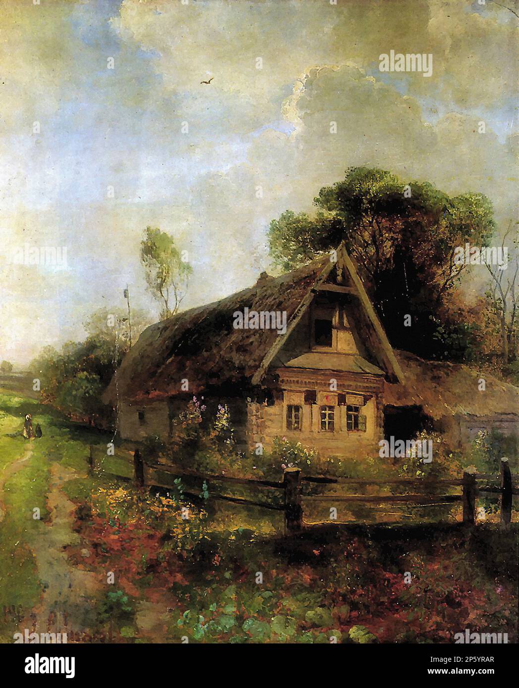 Саврасов Алексей - Весна в деревне - Русская школа - XIX век - Savrasov Alexey - Printemps dans le village - Ecole de Russie - 19th siècle Banque D'Images