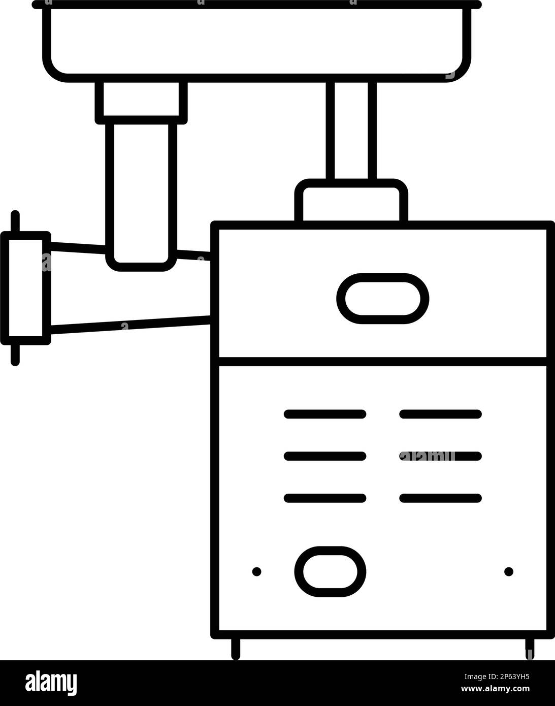 illustration vectorielle de l'icône de la ligne du hachoir du hachoir à viande Illustration de Vecteur